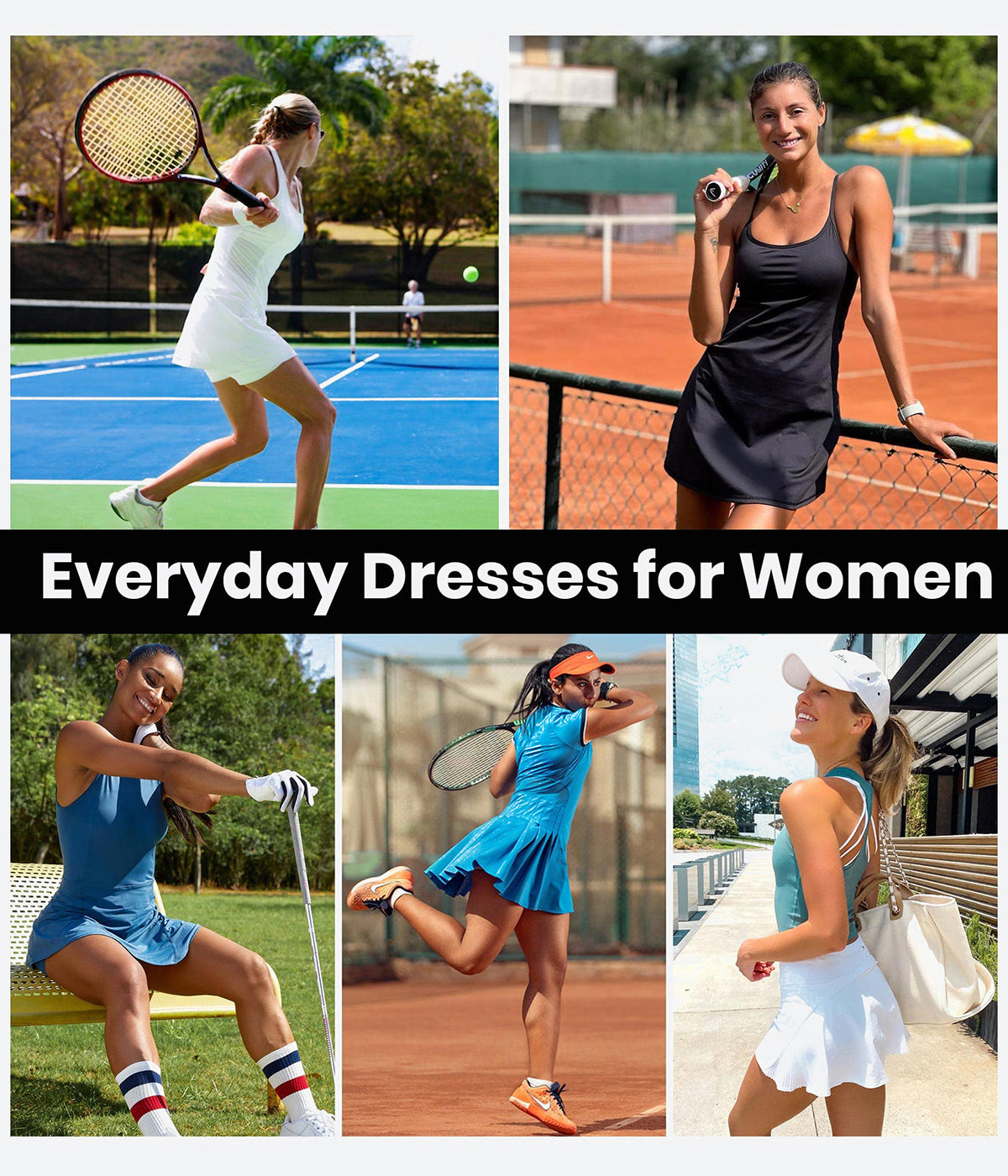 Heathyoga Womens Tennis Dress with Shorts Underneath Workout Dress-D5001
