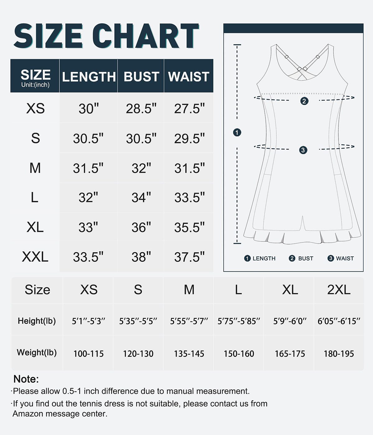 Heathyoga Womens Tennis Dress with Shorts Underneath Workout Dress-D5001