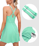Heathyoga Womens Tennis Dress with Shorts Underneath Workout Dress-D5001
