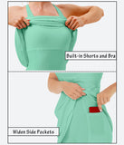 Heathyoga Womens Tennis Dress with Shorts Underneath Workout Dress-D5001