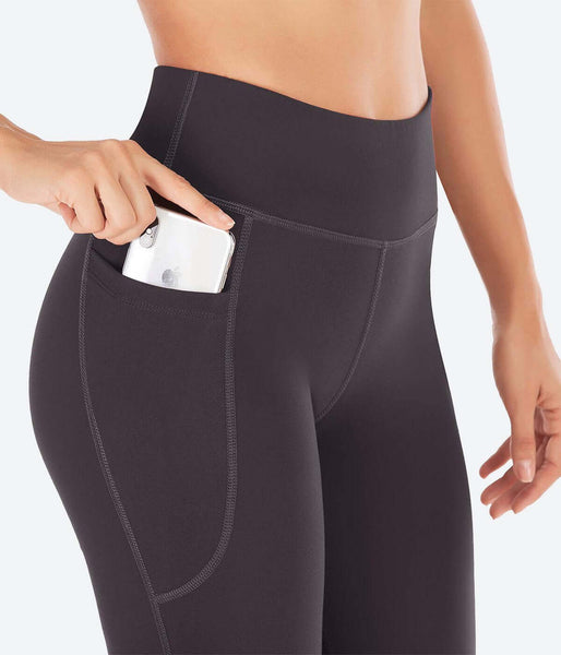 WILLIT Flared Leggings voor dames, yogabroek, hoge taille, slagbroek, bootcut, sportbroek, ondoorzichtig, bootlegging, werkbroek, 77 cm/81 cm, lichtblauw, XS
