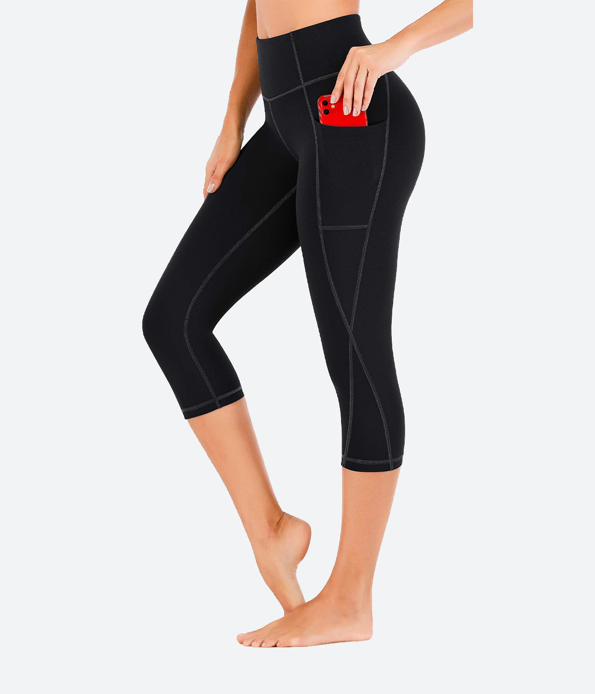 Heathyoga Women's Workout Capris with Pockets - HY80