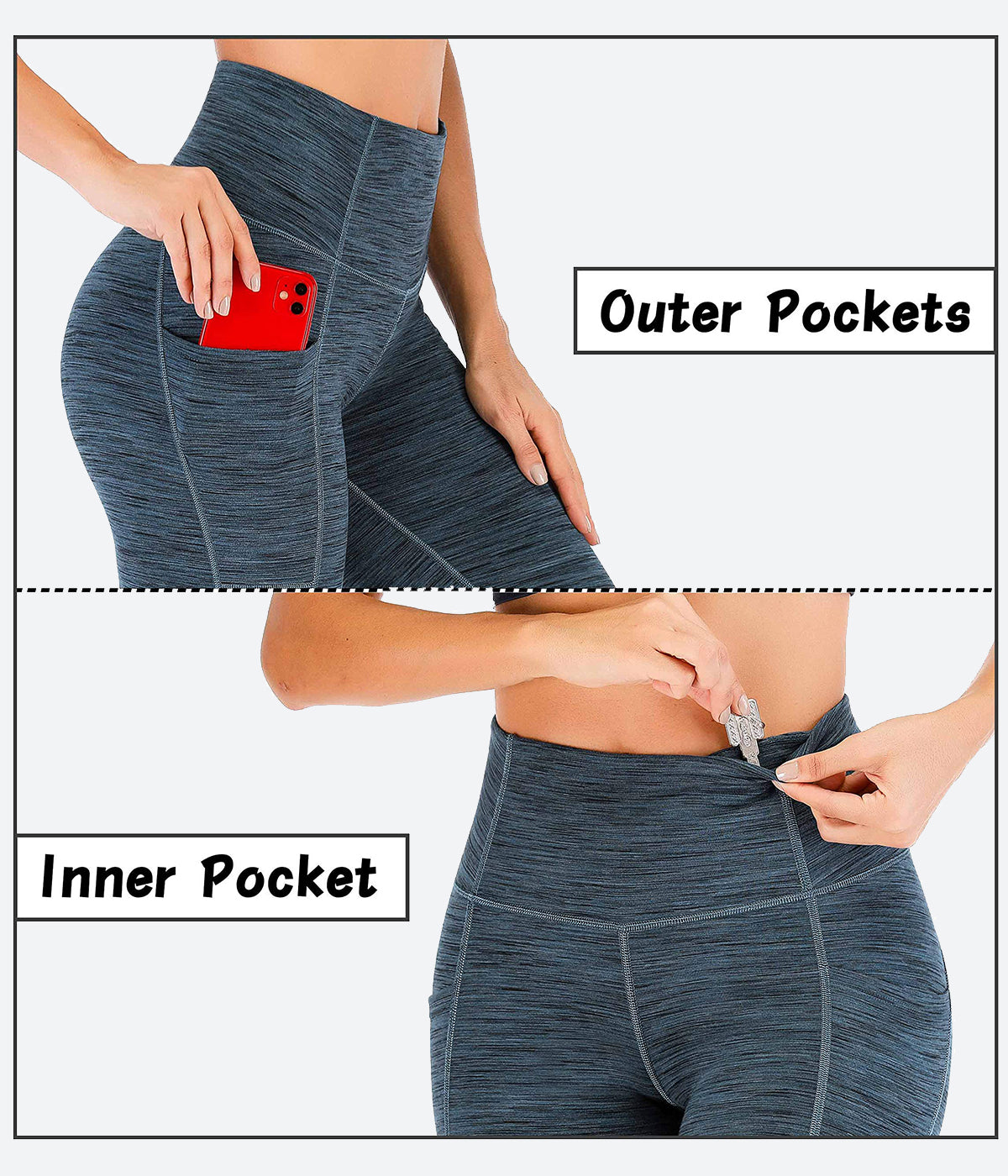 Heathyoga Women's Workout Capris with Pockets - HY80