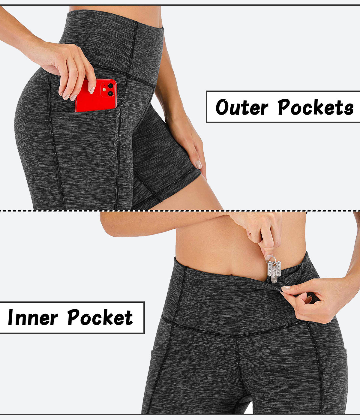 Heathyoga 5 Inches Workout Shorts with Pockets - HY10