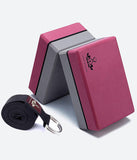 Heathyoga Yoga Block (2 Pack) & Strap Set