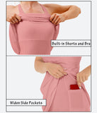 Heathyoga Womens Tennis Dress with Shorts Underneath Workout Dress-D5001