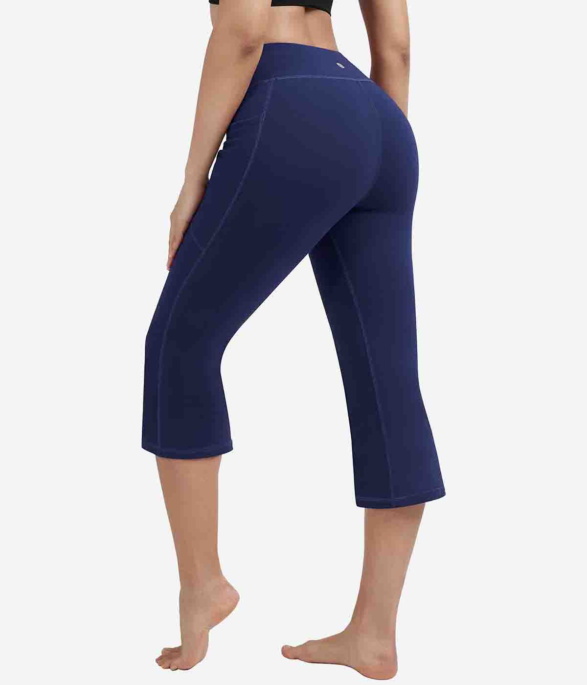 Heathyoga Bootcut Yoga Capri for Women with Pockets-HY99