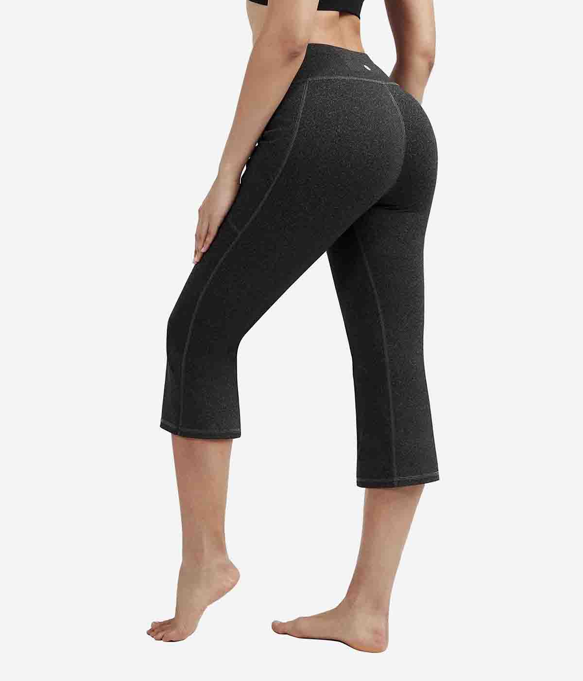 Heathyoga Bootcut Yoga Capri for Women with Pockets HY99
