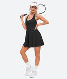 Heathyoga Womens Tennis Dress with Shorts Underneath Workout Dress-D5001