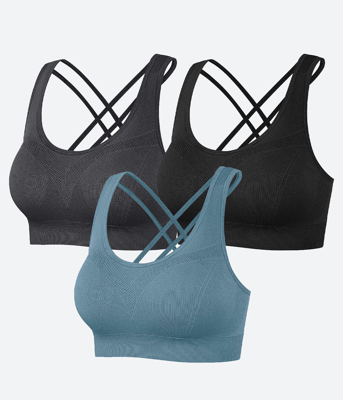 Women's Medium Support Strappy Back Bonded Bra - All in Motion Dark Gray L  1 ct