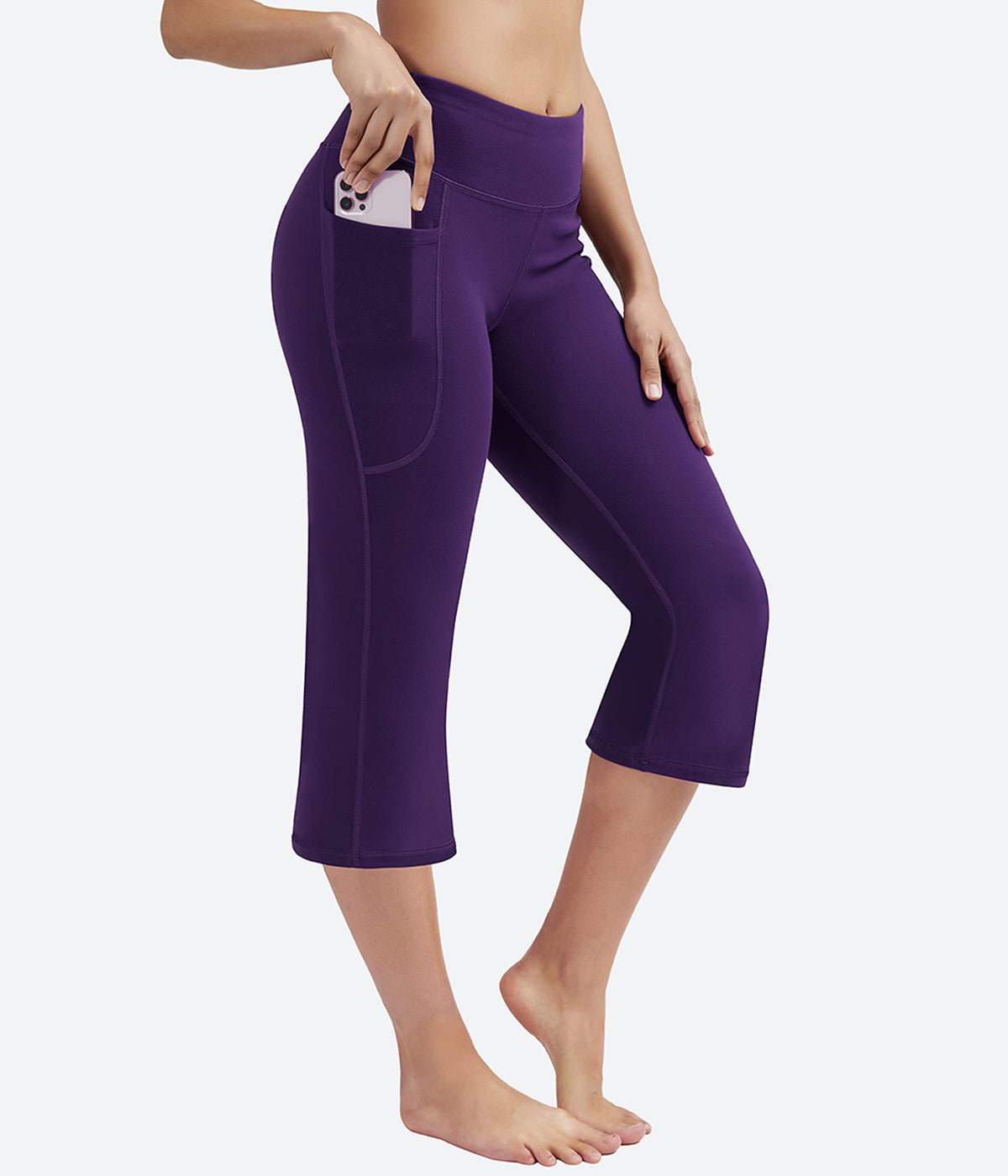 Heathyoga Capri Pants for Women Bootcut Capri Yoga Pants with Pockets