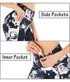 Printed High Waisted Yoga Pants with Pockets - HY 40P