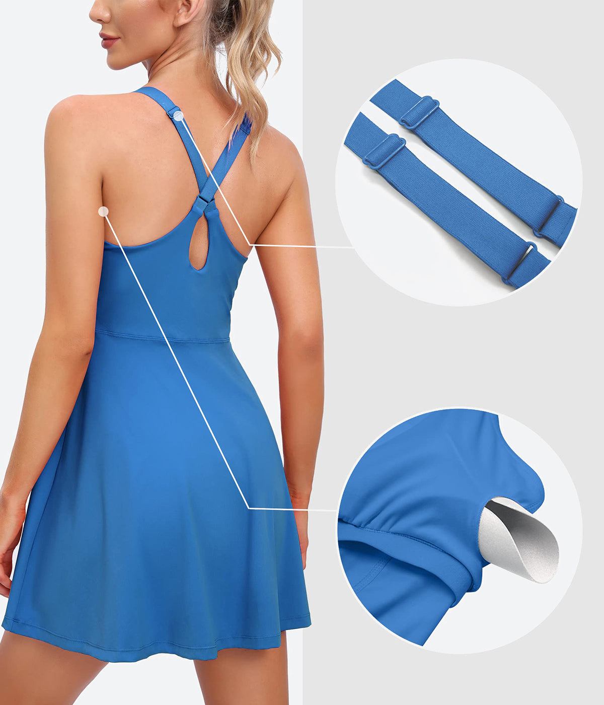IZhansean Women s Tennis Dress Shorts Underneath Solid Color
