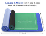 Heathyoga TPE Body Alignment System Yoga Mat - Navy Blue