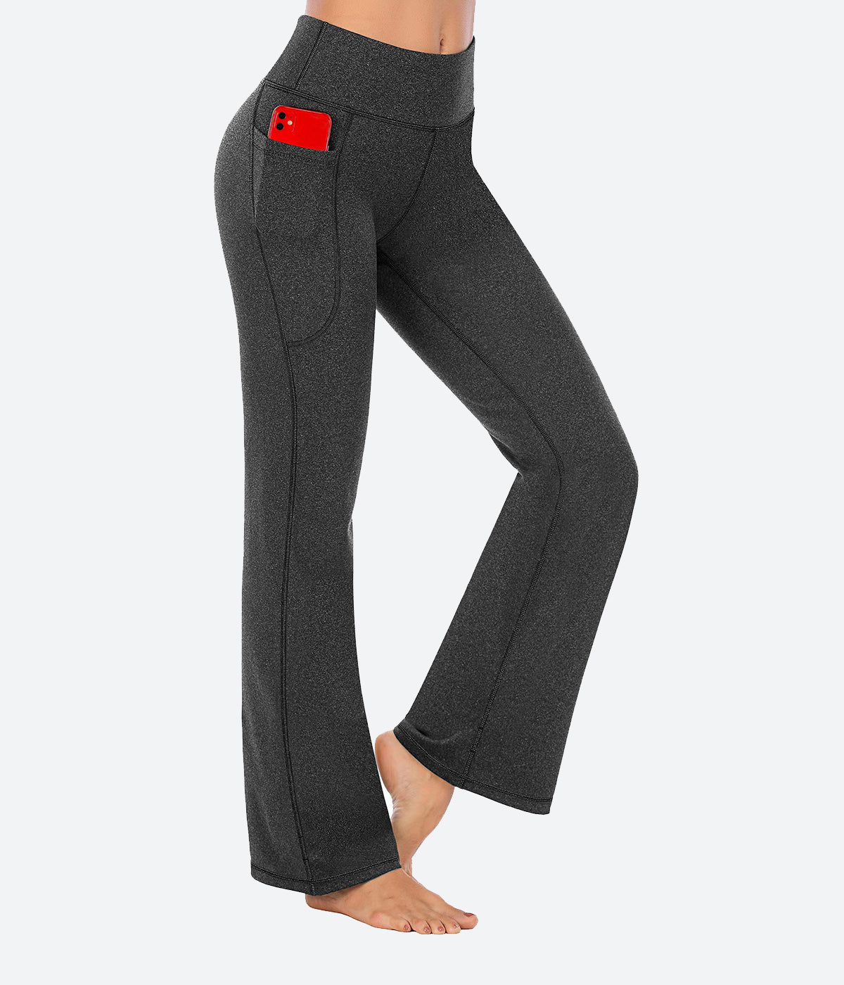 29 31 33 35 37 Side Pockets Bootcut Leggings irongrey_yoga