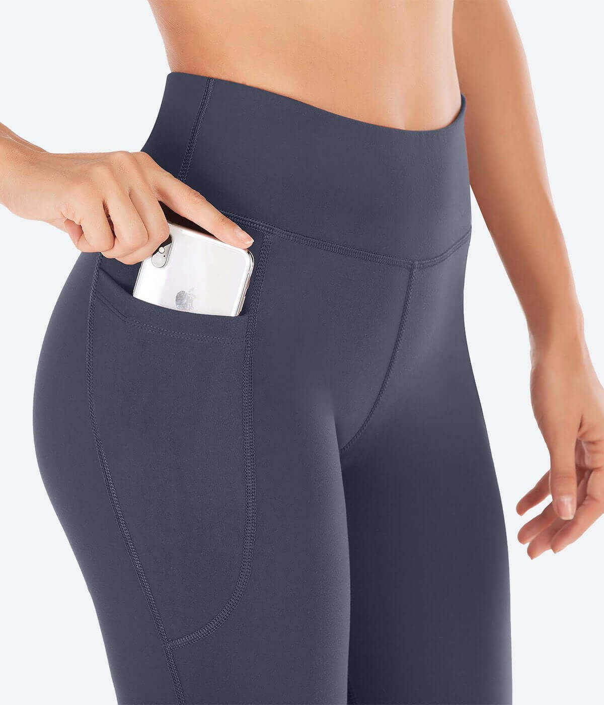 What is Back Pockets High Waist Fitness Fake Two Piece Yoga Trousers