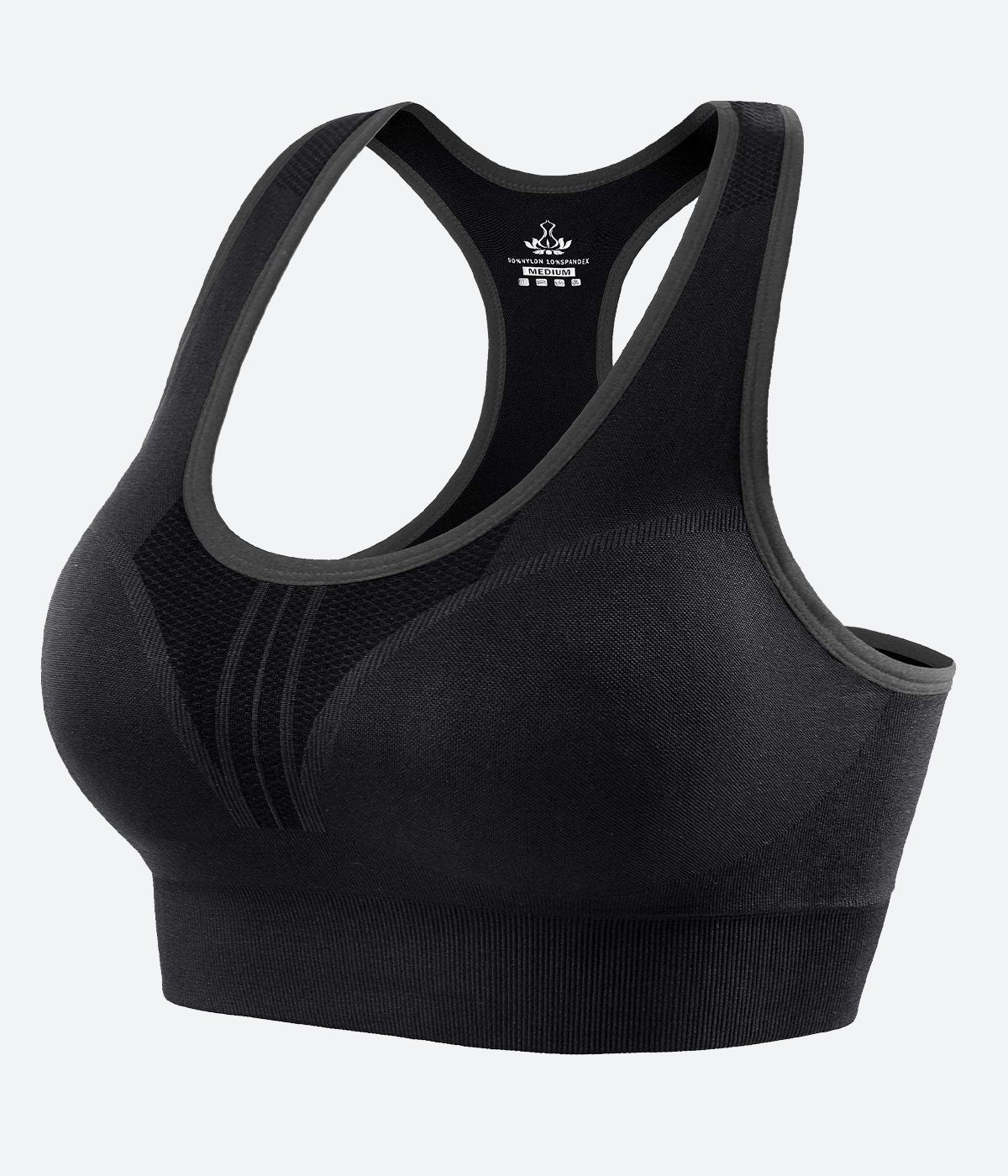 Buy Komli High Impact Padded Sports Bra - Black at Rs.410 online