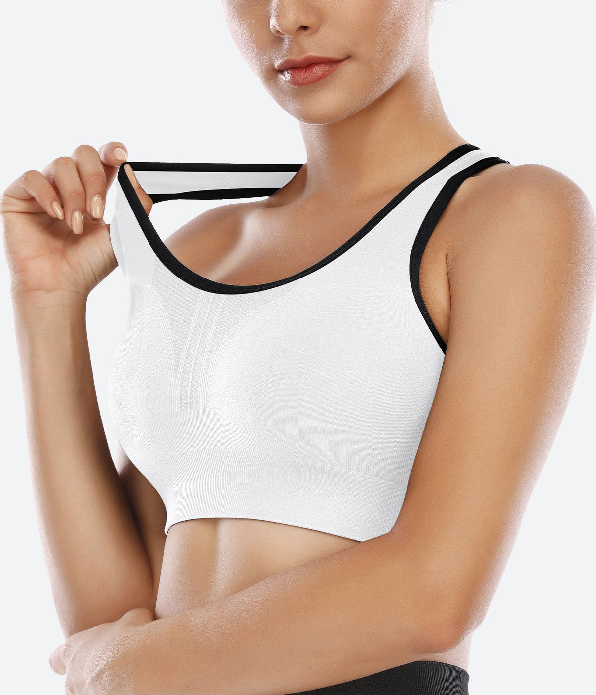 White Olympia Moulded High Impact Sports Bra, Women's Tops