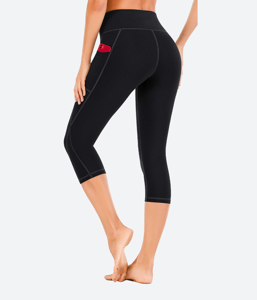 High Waist Pocket Yoga Tights -Cool Rust