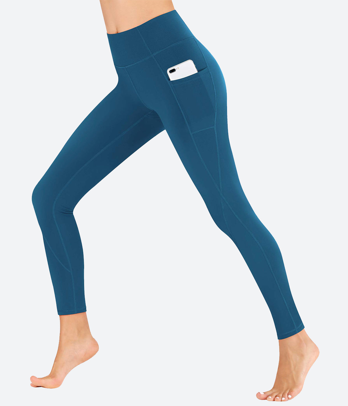 Kyodan Women's High Waisted Soft Tummy Control Workout Full Length Leggings  Blue at  Women's Clothing store