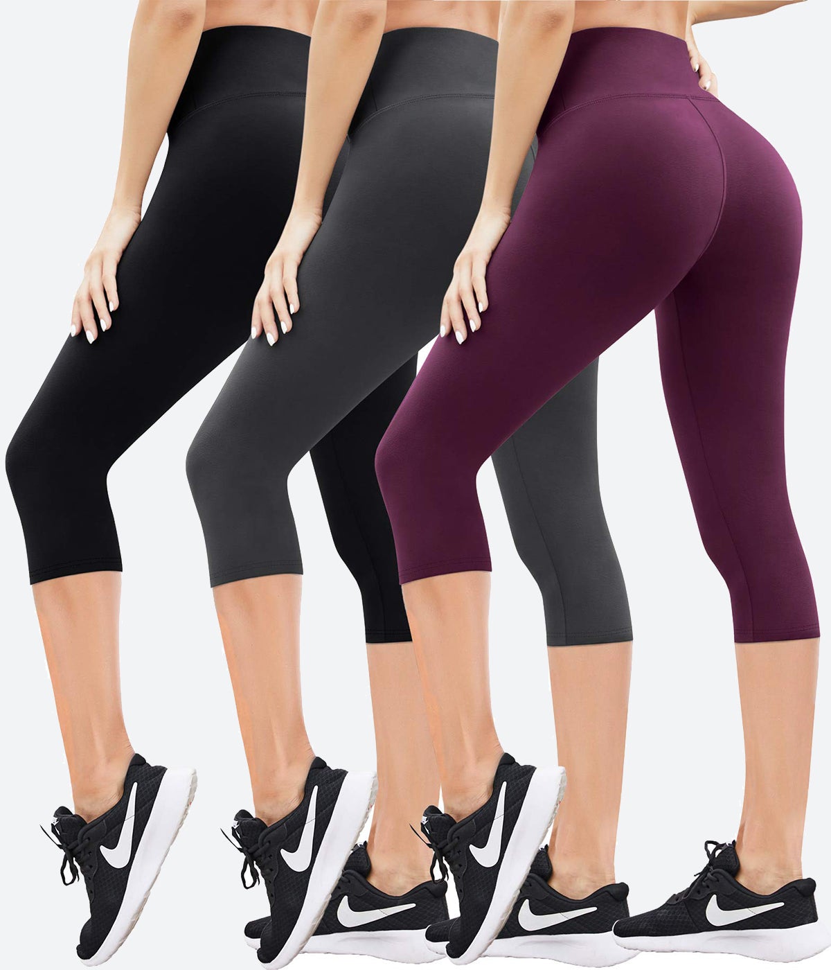 3 Packs Seamless Capri Yoga Pants - HY61 – Heathyoga