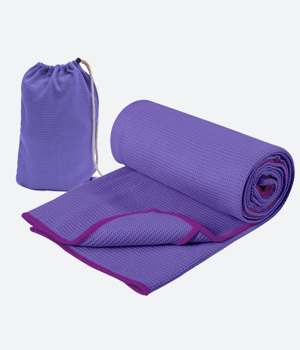 Heathyoga Microfiber Silicone Coating Layer Yoga Towel - Purple - Purple /  72 x 26