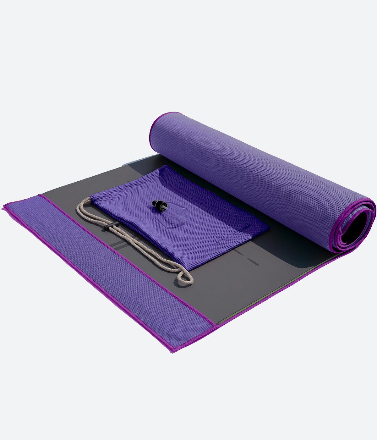 Heathyoga Microfiber Silicone Coating Layer Yoga Towel - Purple