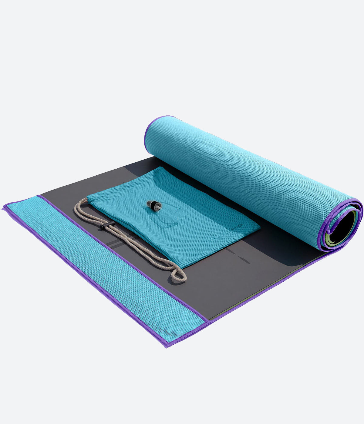 Heathyoga Microfiber Silicone Coating Layer Yoga Towel - Teal