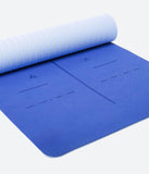 Heathyoga TPE Body Alignment System Yoga Mat - Navy Blue