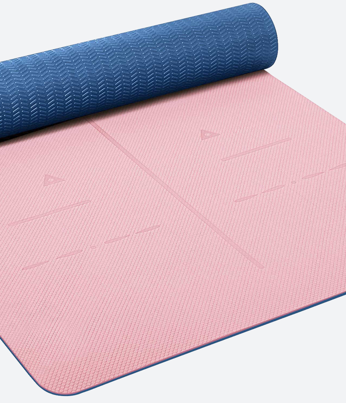 Heathyoga TPE Body Alignment System Yoga Mat - Pink