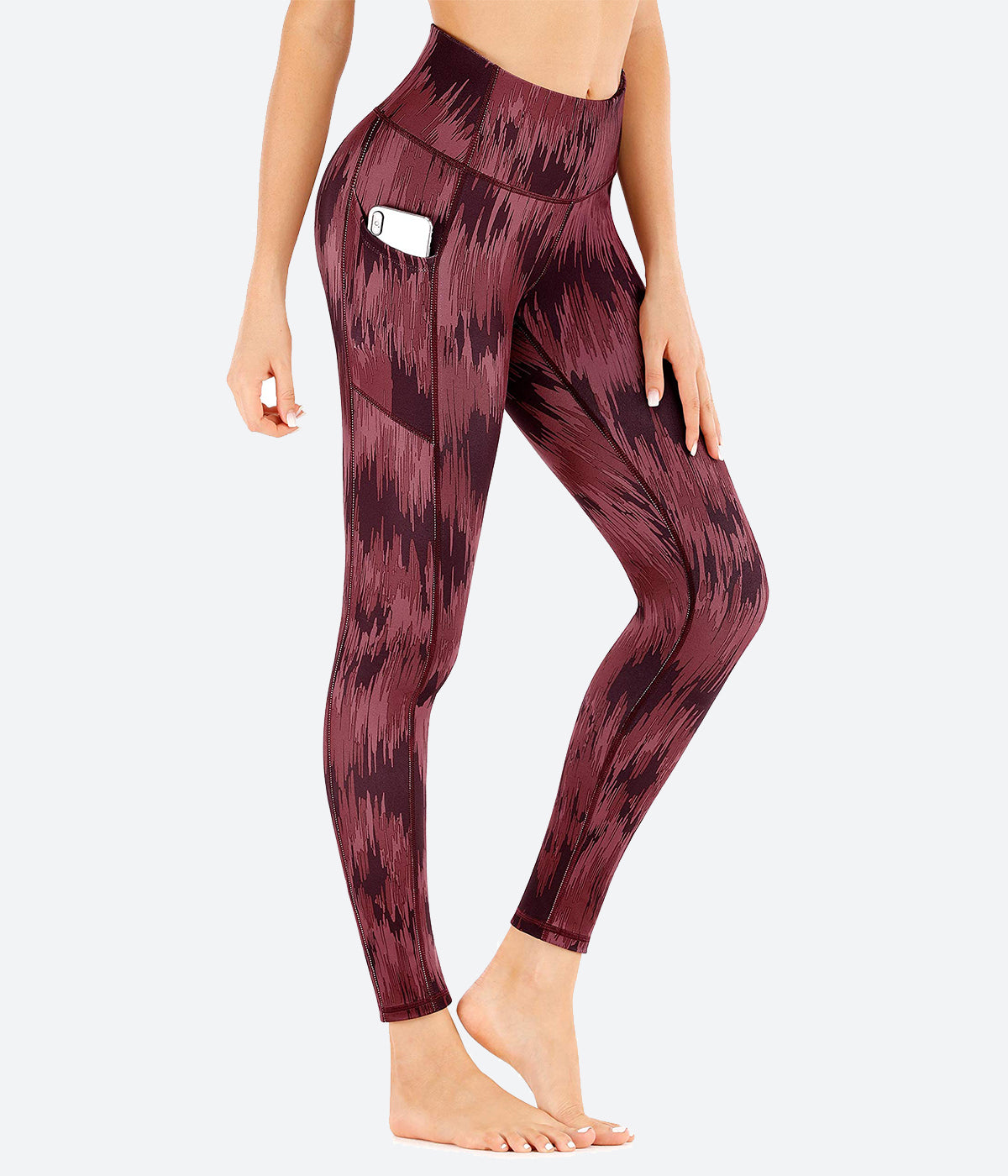 Printed High Waisted Yoga Pants with Pockets - HY 40P