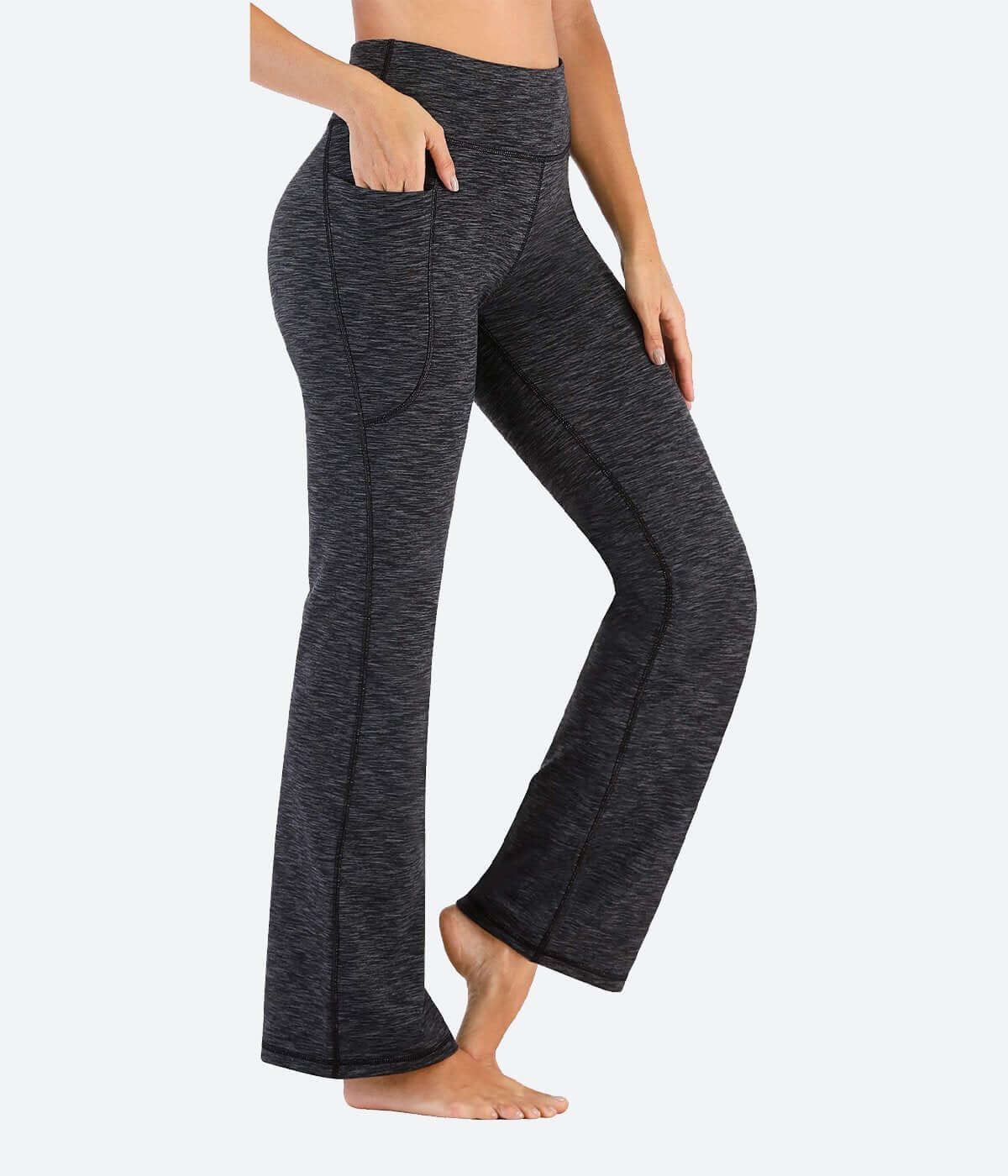 Heathyoga Women Bootcut High Waist Yoga Pants with Pockets, Gray, XX-Large