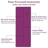 Heathyoga TPE Body Alignment System Yoga Mat - Purple