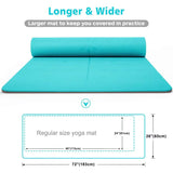 Heathyoga TPE Body Alignment System Yoga Mat - Turquoise