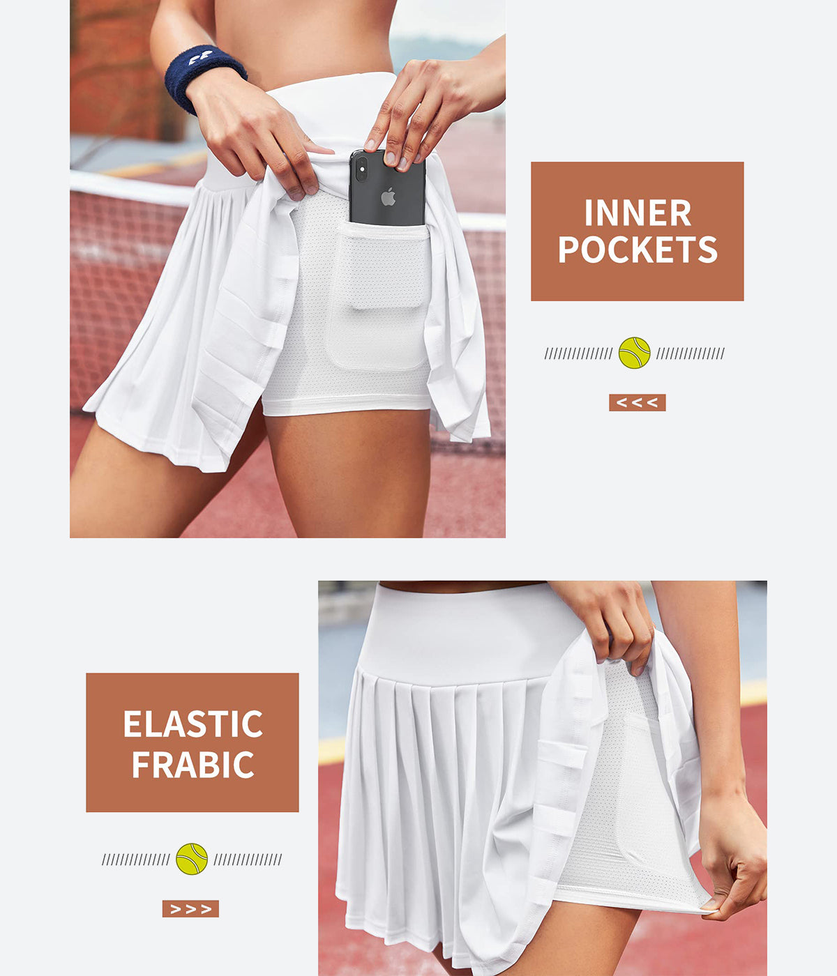 Heathyoga Pleated Tennis Skirt for Women-SKI503