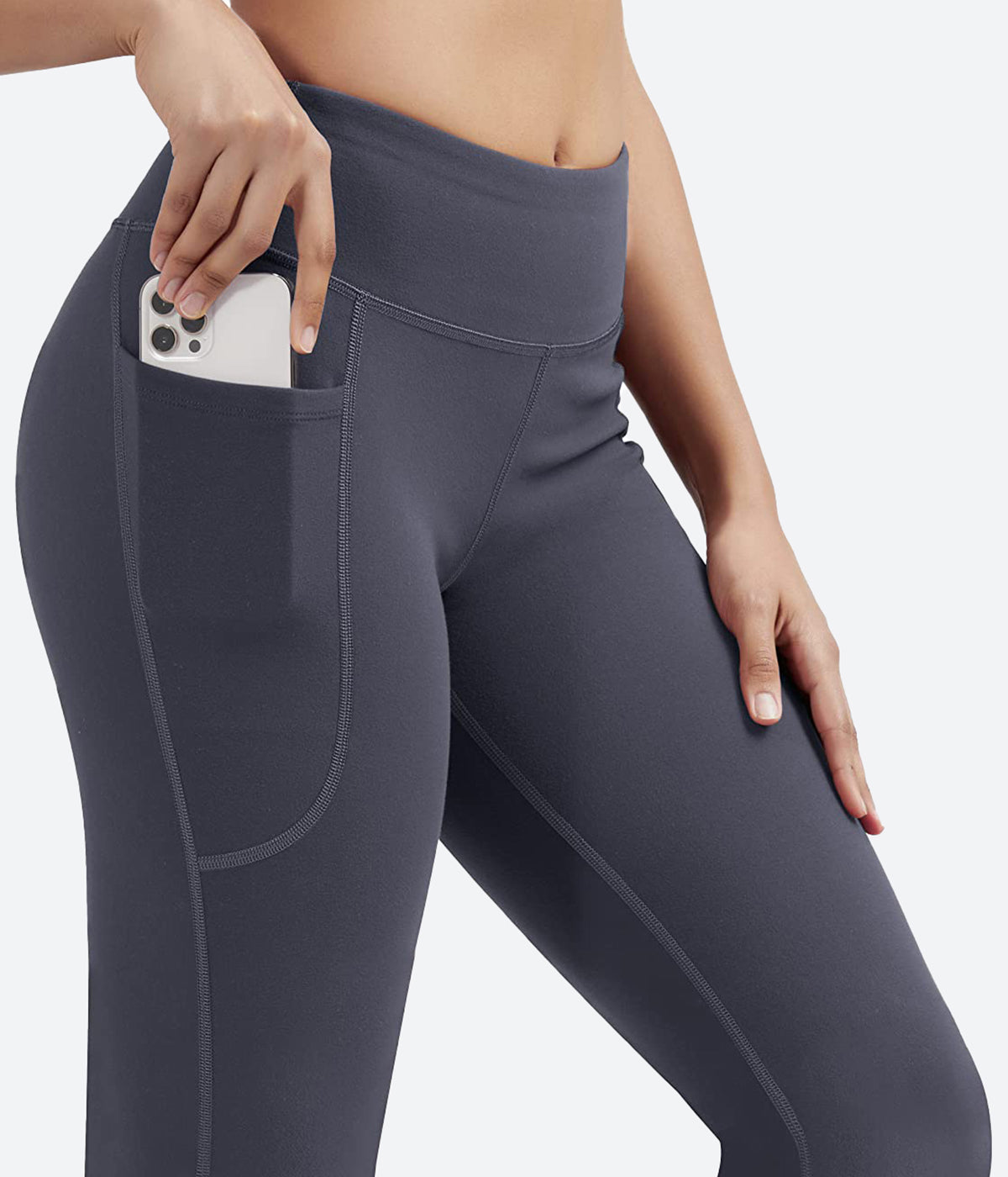 Heathyoga Capri Pants for Women Bootcut Capri Yoga Pants with Pockets