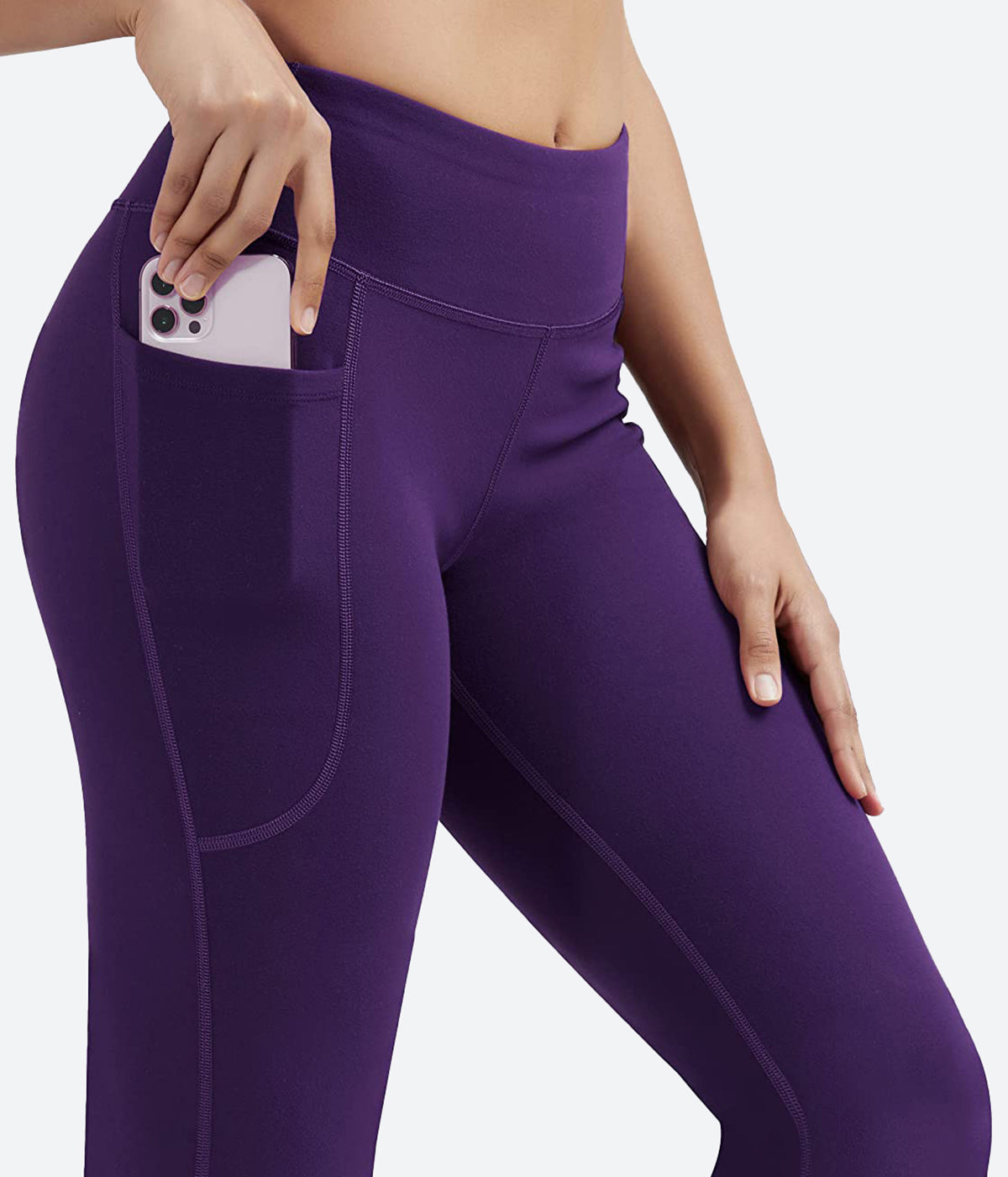 Heathyoga Capri Pants for Women Bootcut Capri Yoga Pants with Pockets