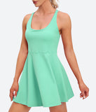 Heathyoga Womens Tennis Dress with Shorts Underneath Workout Dress-D5001